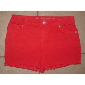 CAT & JACK Red Girls Sz Large (10/12)  Adjustable Waist Stretchy Cut Off Shorts